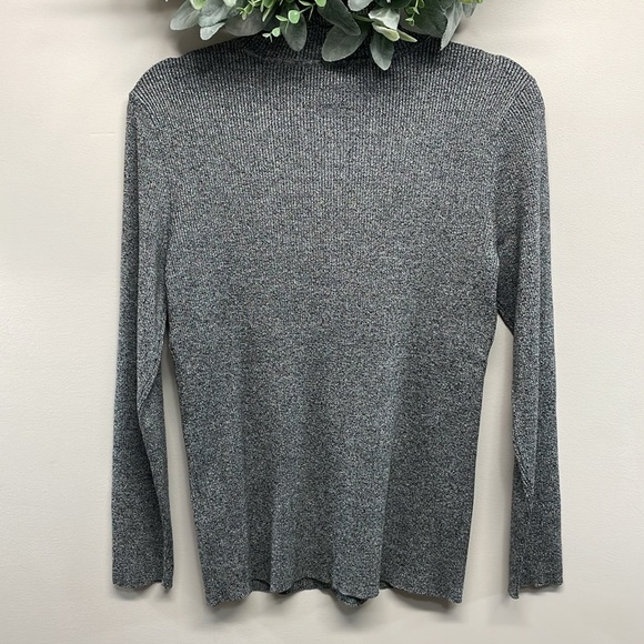 NWOT Turtleneck Ribbed Knit Sweater with Silver Buttons on Cuffs and Shoulders L - Picture 2 of 16